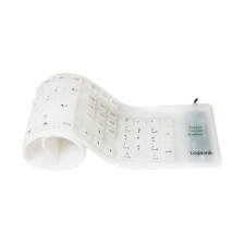 LogiLink Tastatur USB / PS/2 Flexibel Wasserfest weiß (ID0018A) billentyűzet
