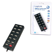 LogiLink UA0126 13 Portos USB HUB fekete (UA0126) hub és switch