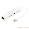 LogiLink UA0174A USB 2.0 to Fast Ethernet Adapter with 3-Port USB Hub White