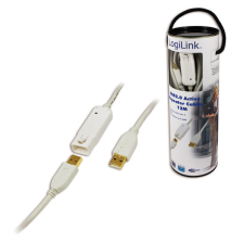  Logilink USB 2.0-ás aktív hosszabbító kábel, 12M kábel és adapter