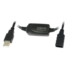LogiLink USB 2.0 hosszabbító kábel fekete 20m kábel és adapter