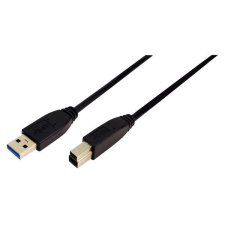 LogiLink USB 3.0 Csatlakozó kábel, 1 méter, fekete kábel és adapter