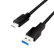 LogiLink USB 3.2 Gen1 Type-A apa - USB-C apa Adat- és töltőkábel 2m - Fekete kábel és adapter