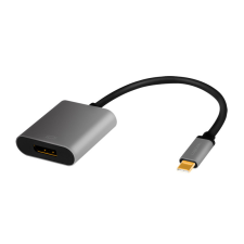  Logilink USB 3.2 Gen1 Type-C adapter, C/M DP/F, 4K, alu, 0,15 m kábel és adapter
