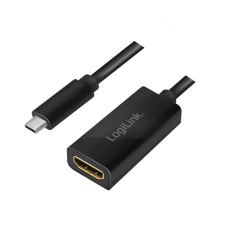 LogiLink USB 3.2 (Gen 2) adapter, C/M HDMI A/F-re, 4K/60Hz, fekete, 0,15m kábel és adapter