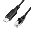 LogiLink USB 3.2 Type-C Ethernet kábel, C/M RJ45/M, 1 Gbps, aktív, fekete/szürke, 3 m