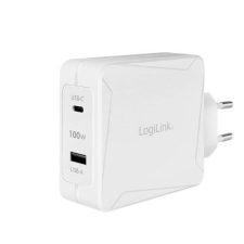 LogiLink USB-A + USB-C hálózati adapter fehér (PA0281) mobiltelefon kellék