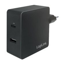 LogiLink USB-A + USB-C hálózati adapter fekete (PA0213) (PA0213) mobiltelefon kellék