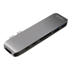 LogiLink USB-C 7-in-1 multifuncionális hub, aluminum ház, 100W (UA0302) (UA0302) laptop kellék