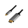 LogiLink USB-C Kabel 3.2 Gen1, C/M zu HDMI/M, 4K, Alu  1,8 m (CUA0101)