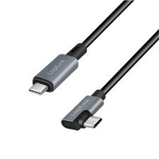 LogiLink USB-C - USB-C (derékszögben hajlított) kábel 1m fekete-szürke (CU0192) (CU0182) kábel és adapter