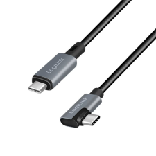 LogiLink USB-C - USB-C (derékszögben hajlított) kábel 2m fekete-szürke (CU0183) kábel és adapter