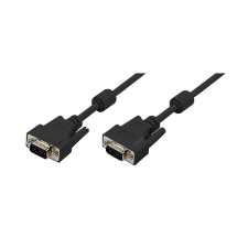 LogiLink VGA kábel, HD15/M - HD15/M, 1080p, 2x ferrit, fekete, 15 m kábel és adapter