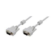  Logilink VGA kábel, HD15/M - HD15/M, 1080p, 2x ferrit, szürke, 5 m kábel és adapter