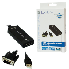  LogiLink VGA USB audióval- HDMI átalakító kábel és adapter