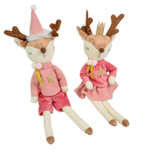  Lógólábú textil szarvas rózsaszín M36cm dekorációs kellék