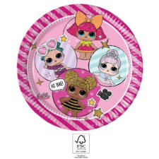 LOL Surprise Glitterati papírtányér 8 db-os 23 cm FSC party kellék
