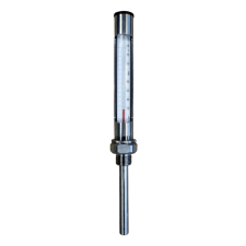 Lombik Ipari kis egyenes hőmérő teljes rozsdamentes fémtokkal 0-160°C 100mm mérőműszer