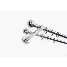  London 2 rudas fényes inox színű fém karnis szett - 300 cm karnis, függönyrúd