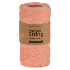 Loop'ncraft Macrame String (Kifésülhető), 3mm - Lazac (narancsos pink) rövidáru