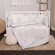 Lorelli 5 részes ágynemű garnitúra - Grey Striped babaágynemű, babapléd
