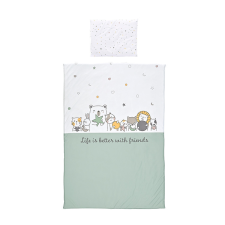 Lorelli Lorelli 3 részes ágynemű garnitúra - Happy Friends Mint babaágynemű, babapléd