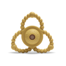 Lorelli Természetes szilikon csörgő-rágóka - Yellow csörgő