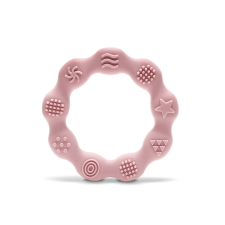 Lorelli Természetes szilikon rágóka karika - Deep Pink rágóka