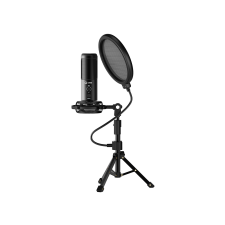 LORGAR Gaming Microphones, Black, USB condenser microphone with tripod stand, pop filter, including 1 microphone, 1 Height metal tripod, 1 plastic shock mount, 1 windscreen cap, 1,2m metel type-C USB cable, 1 pop filter, 154.6x56.1mm (LRG-CMT721) - Mikrofon mikrofon