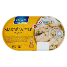  Losos makrélafilé olajban 170 g konzerv