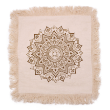 Lótusz Mandala Párnahuzat - 45x45cm - bronz lakástextília