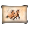  Lovas díszpárna, 2 barna futó ló