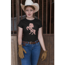  Lovas fekete póló egyedi névvel egyedi ajándék