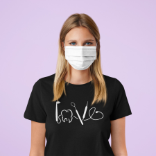  LOVE fogorvosos fekete póló egyedi ajándék