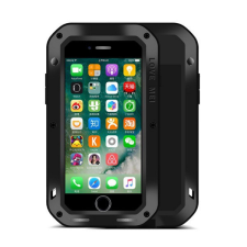 LOVE MEI Powerful defender telefonvédő (fém keret, extrém ütésálló, cseppálló, porálló + Gorilla Glass üveg) FEKETE [Apple iPhone SE 3 ... tok és táska