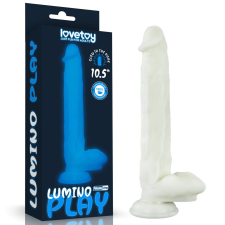 Lovetoy 10.5" Lumino Play Silicone Dildo - szilikon, letapasztható, herés, vízálló, élethű dildó - 26,9 cm (átlátszó) műpénisz, dildó