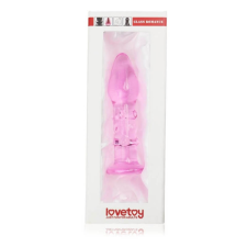 Lovetoy 5.5" Glass Romance - vízálló, üveg anál dildó - 13,9 cm (rózsaszín) anál
