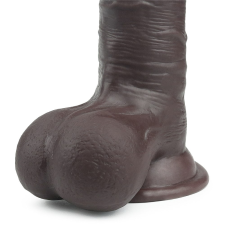 Lovetoy 7.8'' Sliding Skin Dual Layer Dong Brown - dildó műpénisz, dildó