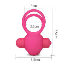 Lovetoy Power Clit Duo Silicone Cockring Pink péniszgyűrű