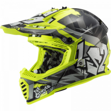 LS2 Helmets LS2 MX437 FAST EVO CRUSHER fekete H-V sárga bukósisak