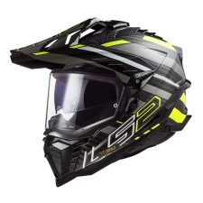 LS2 MX701 Explorer C Edge 06 enduro bukósisak fekete-szürke-fluo sárga bukósisak