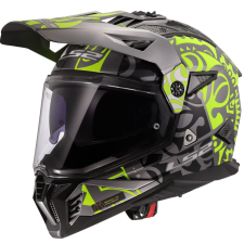 LS2 MX702 Pioneer II Rangi enduro motoros bukósisak fluo sárga bukósisak