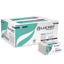 LUCART Kéztörlõ, Z hajtogatott, 2 rétegû, LUCART "Aquastream", fehér higiéniai papíráru