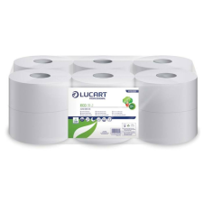 LUCART Toalettpapír, 2 rétegű, 120 m, 19 cm átmérő, LUCART, Eco, fehér (UBC07) higiéniai papíráru