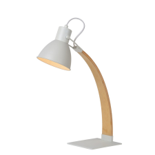 Lucide Curf fehér-barna asztali lámpa (LUC-03613/01/31) E27 1 izzós IP20 világítás
