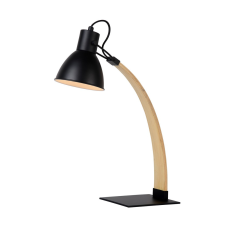 Lucide Curf fekete-barna asztali lámpa (LUC-03613/01/30) E27 1 izzós IP20 világítás