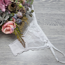 Lucifer állítható pántos tüll-csipke TANGA Fehér