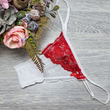 Lucifer állítható pántos tüll-csipke TANGA Piros női alsó