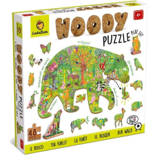 Ludattica Woody Lesní Zvířátka, dřevěné puzzle, 48 dílků puzzle, kirakós