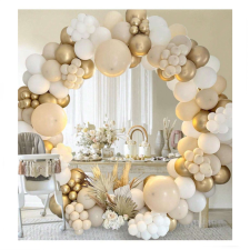  Lufi dekorációs szett – 125 darabos, arany-fehér 33069285 party kellék